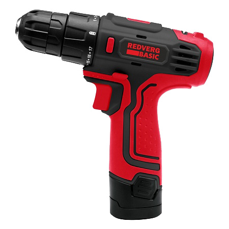 Дрель аккумуляторная RD-SD10L/2Y (REDVERG) /10,8 В; 25Нм, 2х1,3Ач Li-Ion, БЗП10мм, 0-350/0-1300 об/мин., 2,3кг, кейс/ — фото 1