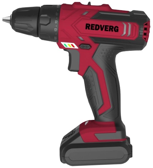 Дрель аккумуляторная RD-SD14L/2Y (REDVERG) /14,4В; 25Нм, 2х1,5Ач Li-Ion, БЗП10мм, 0-400/0-1400 об/мин., 3,0кг, кейс/ — фото 1