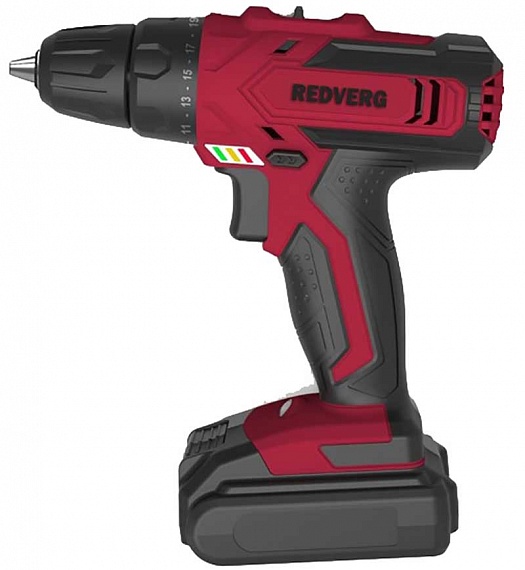 Дрель аккумуляторная RD-SD18L/2Y (REDVERG) /18В; 30Нм, 2х1,5Ач Li-Ion, БЗП10мм, 0-400/0-1400 об/мин., 3,2кг, кейс/ — фото 1
