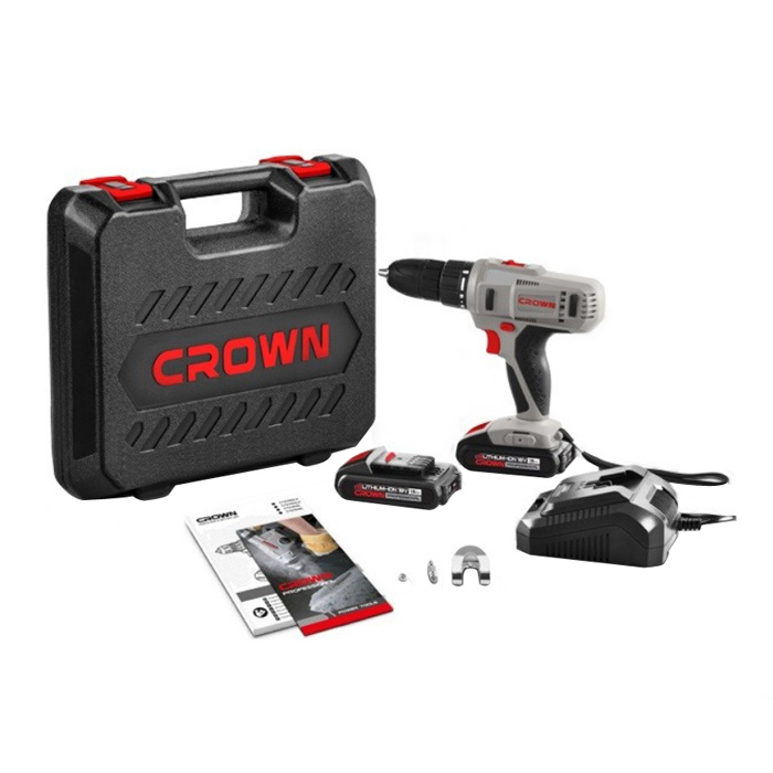 Дрель аккумуляторная CT21056L-1,5 BMC (CROWN) /18В; 45Нм, 2х1,5Ач Li-Ion, БЗП13мм, 0-350/0-1350 об/мин., 1,54кг, кейс/ — фото 1