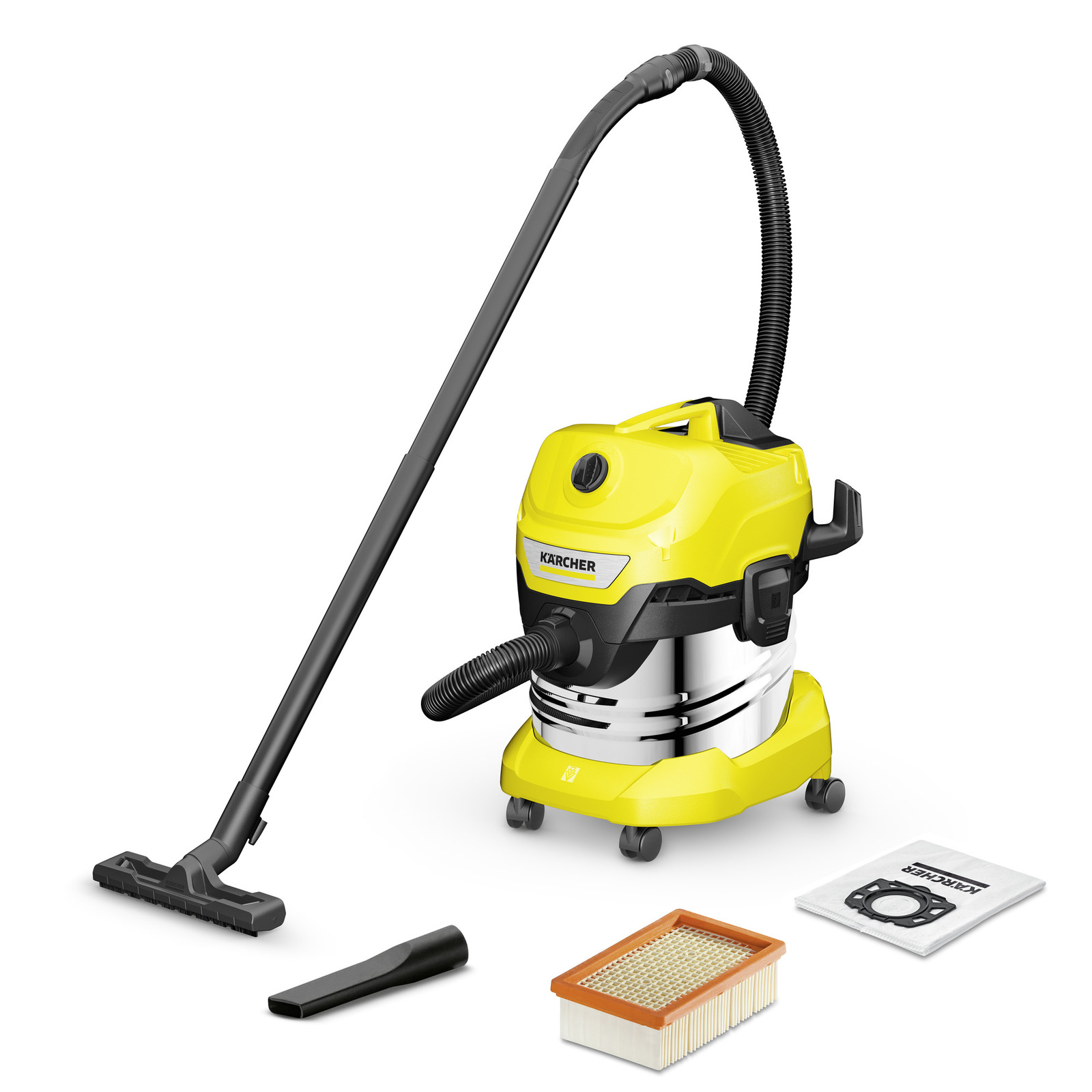 Пылесос WD 4 S V-20/5/22 (KARCHER) /1000 Вт; объем контейнера 20л; сух/влаж. уборка; 7,2кг, шланг, насадки/