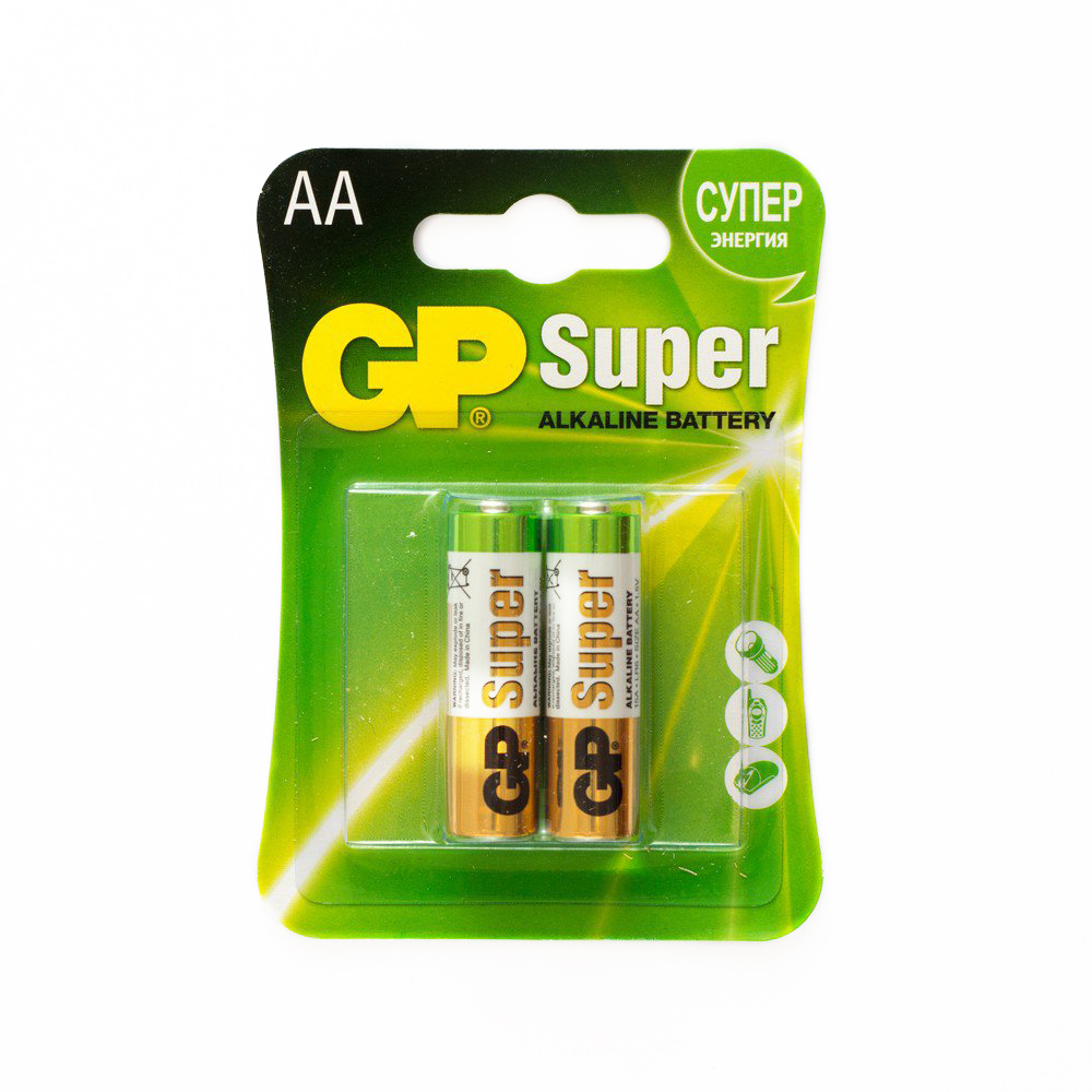 Батарейка LR6 GP 15А-CR2 2шт на блистере SuperAlkalinel (цена за упаковку) /02722 — фото 1