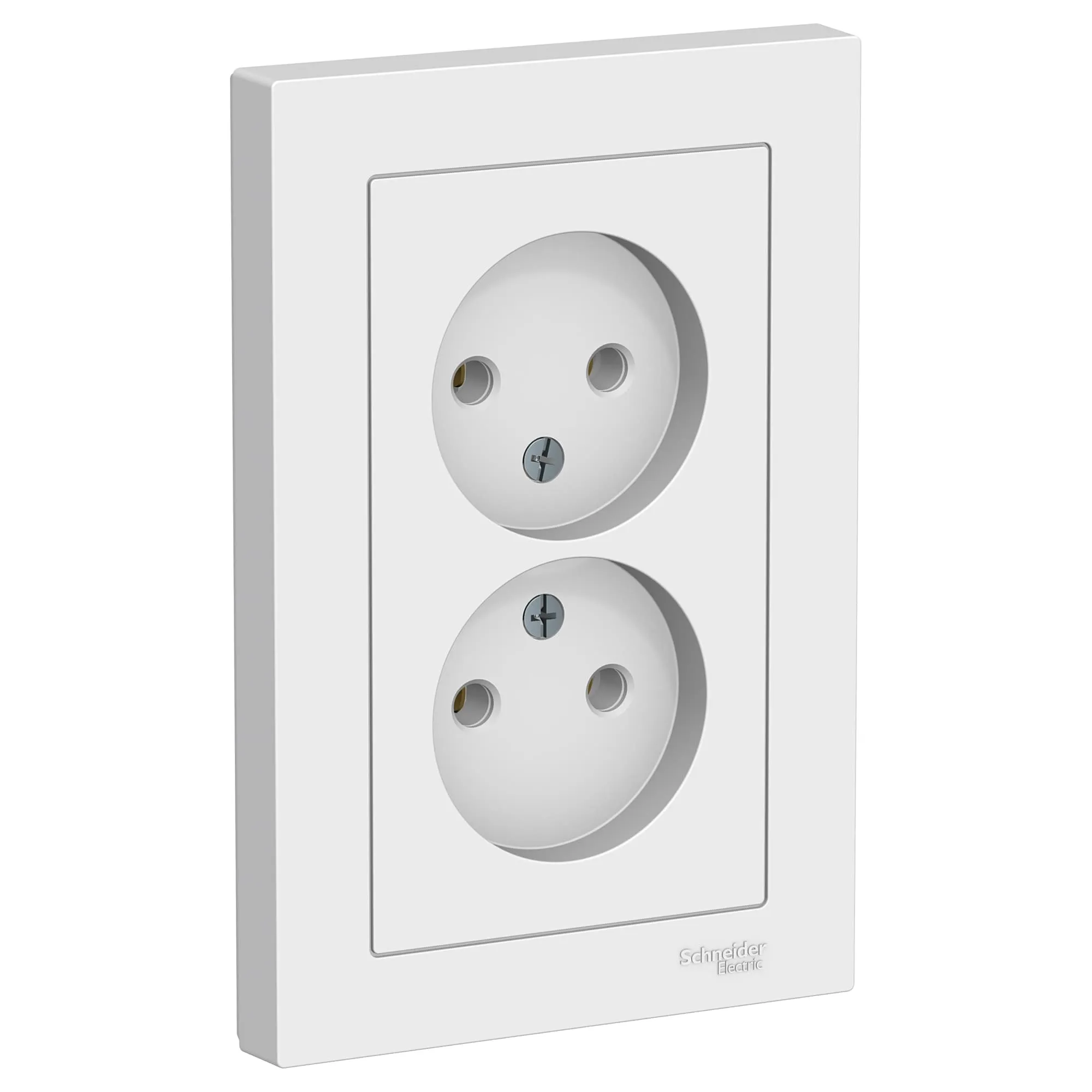 Розетка 2-мест. СУ AtlasDesign (Schneider Electric) /16А белая /арт. ATN000120/ — фото 1