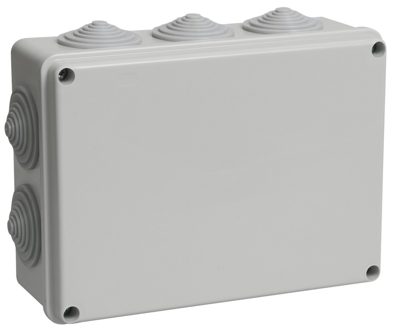 Коробка распаячная ОУ IP55 190х140х70мм КМ41244 (IEK) /10 гермоввода арт. UKO11-190-140-070-K41-55/ — фото 1