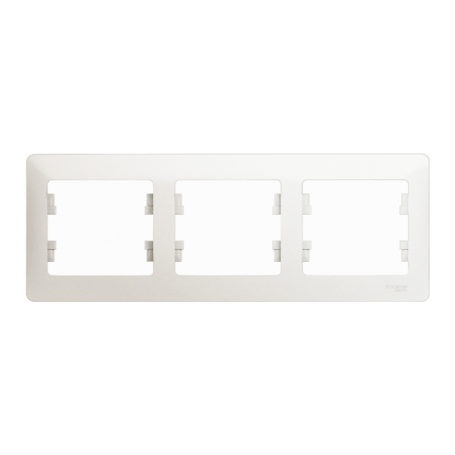 Рамка 3-мест. Glossa (Schneider Electric) /горизонт. молочн. арт. GSL000903/ — фото 1