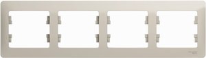 Рамка 4-мест. Glossa (Schneider Electric) /горизонт. молочн. арт. GSL000904/ — фото 1