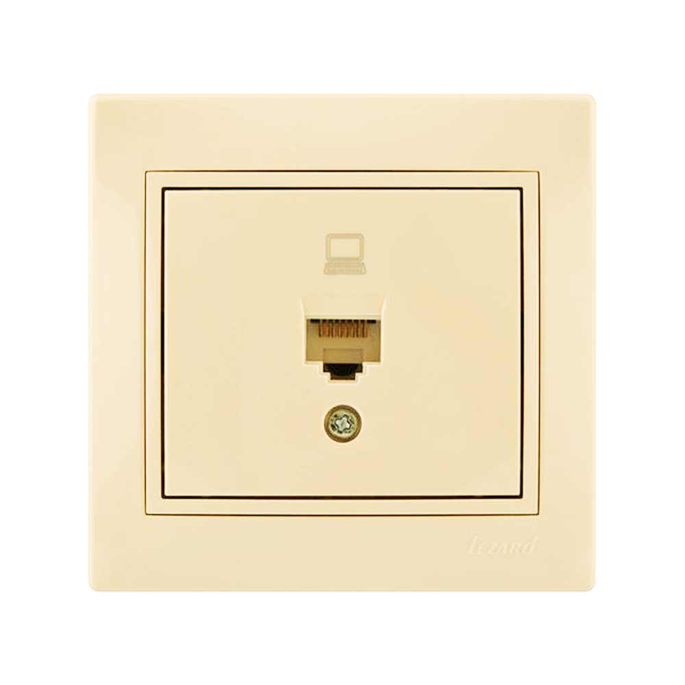 Розетка комп. 1-м СП Мира RJ45 крем/крем. Lezard 701-0303-139 — фото 1