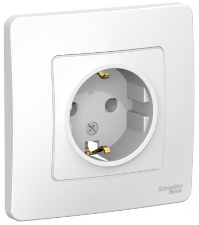 Розетка 1-мест. СУ з/конт. BLANCA (Schneider Electric) /16А белый без шторок арт. BLNRS001011/ — фото 1