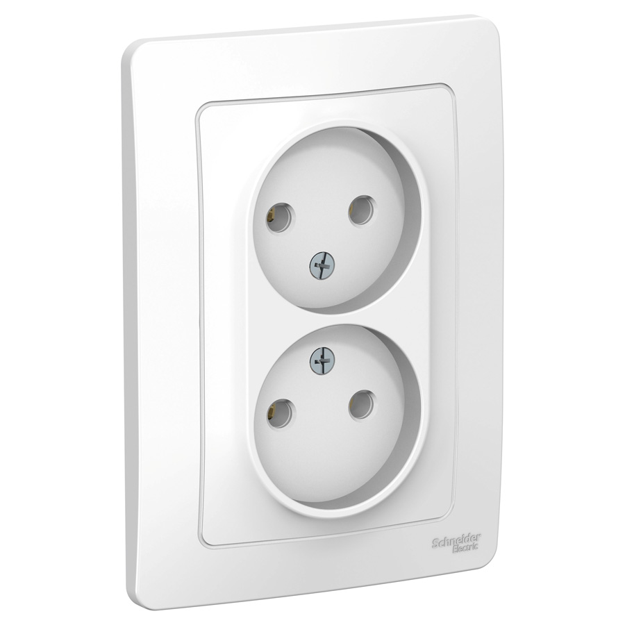 Розетка 2-мест. СУ з/конт. BLANCA (Schneider Electric) /16А белый без шторок арт. BLNRS001021/ — фото 1