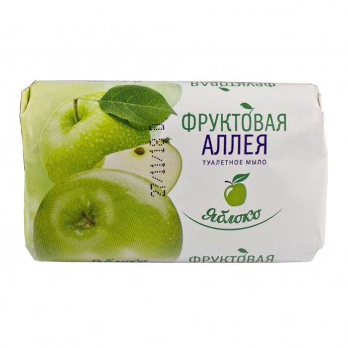 Мыло туалетное 90 гр ФРУКТОВАЯ АЛЛЕЯ яблоко — фото 1