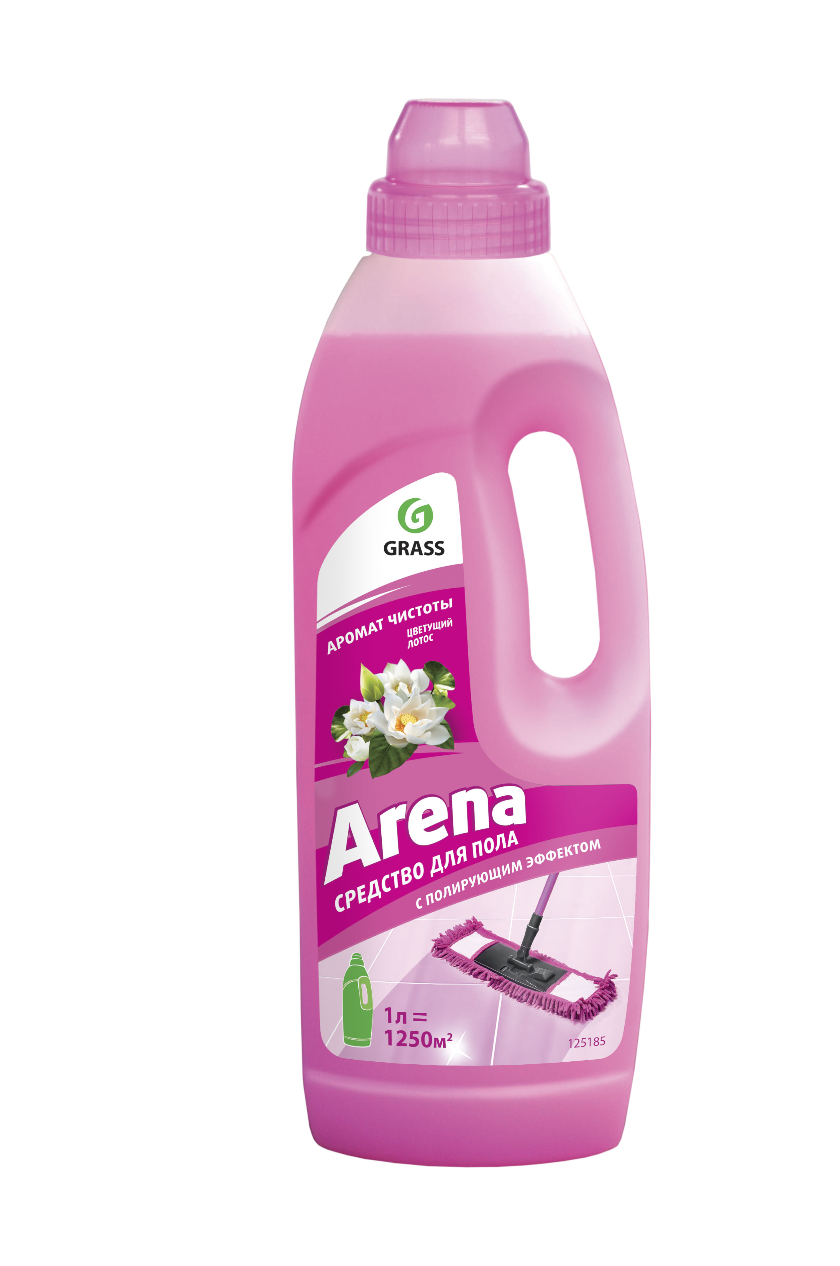 Средство для пола с полирующим эфектом ARENA цветущий лотос 1л GRASS — фото 1