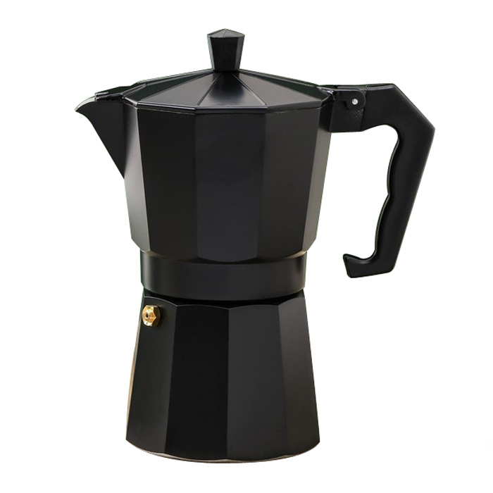 Кофеварка гейзерная на 6 чашек Alum black (Доляна) — фото 1