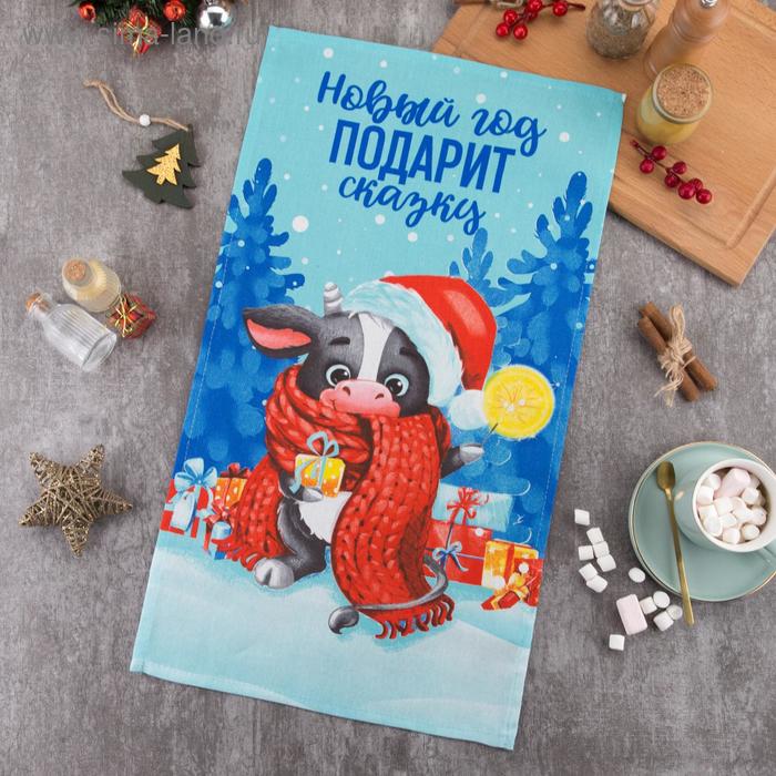 Полотенце хлопок 35х60см Новогодняя сказка (Доляна)