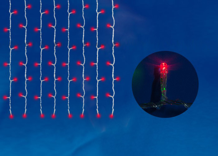 Занавес свд 3,0х2,0м IP20 (UNIEL) /240LED красный арт.ULD-C2030-240-DTA RED/ — фото 1