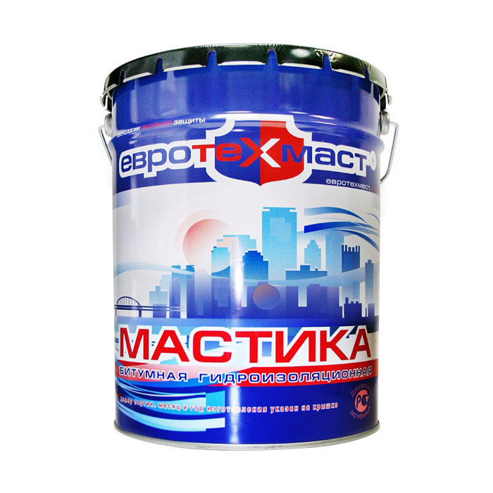 Мастика гидроизоляционная битумная 20кг ЕВРОТЕХМАСТ — фото 1