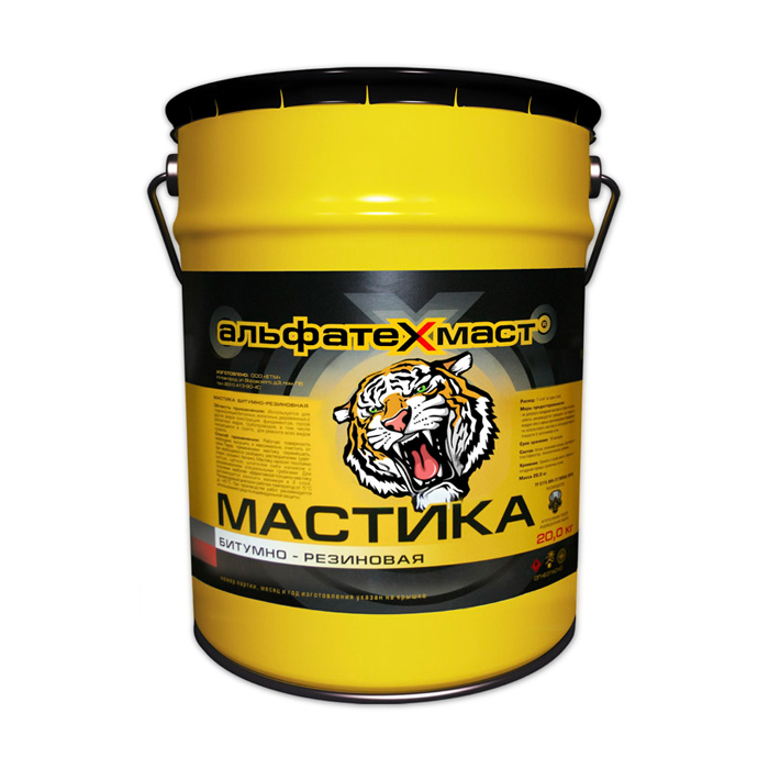 Мастика резино-битумная 20кг АЛЬФАТЕХМАСТ — фото 1