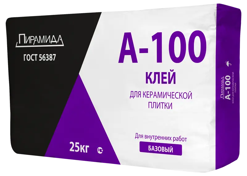 Клей для плитки А-100 25кг 60шт/под