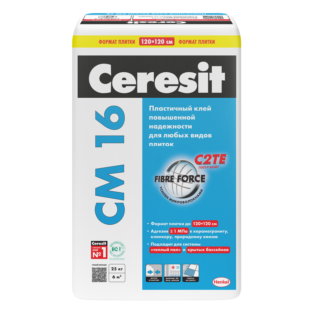 Клей для плитки Ceresit СМ- 16 25кг эластичный — фото 1