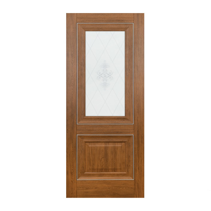 Дверь межкомнатная царговая ПВХ мод 62 Дуб Корица 800 стекло 01 — фото 1