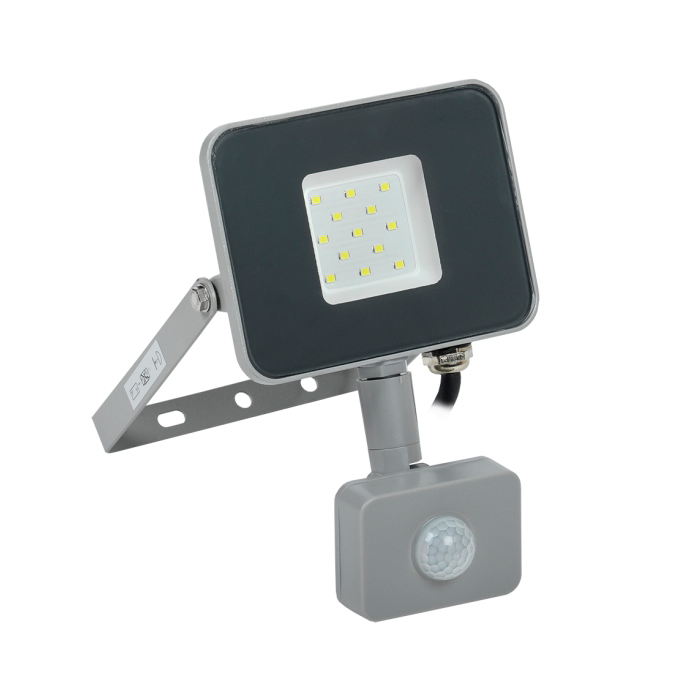 Прожектор свд 10Вт 220В 900Lm 6500К IP54 (IEK) /серый с датчиком движ. арт. LPDO702-10-K03/ — фото 1