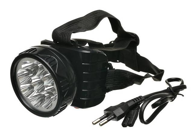 Фонарь налобный СВД TG9 (ТРОФИ) /4В 0,9Ач 9хLED 220V/ — фото 1