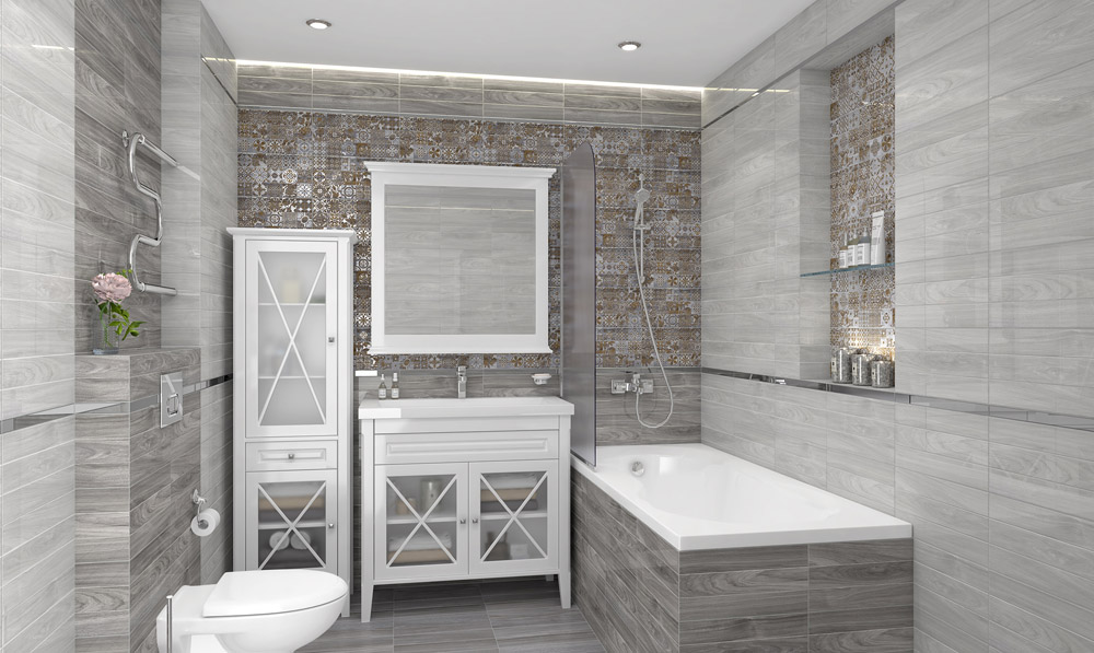 Керамическая плитка Bona бордюр тёмно-серый 66-03-06-1344 6,2х40