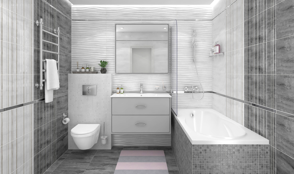 Керамическая плитка Concrete рельеф серый 30х60