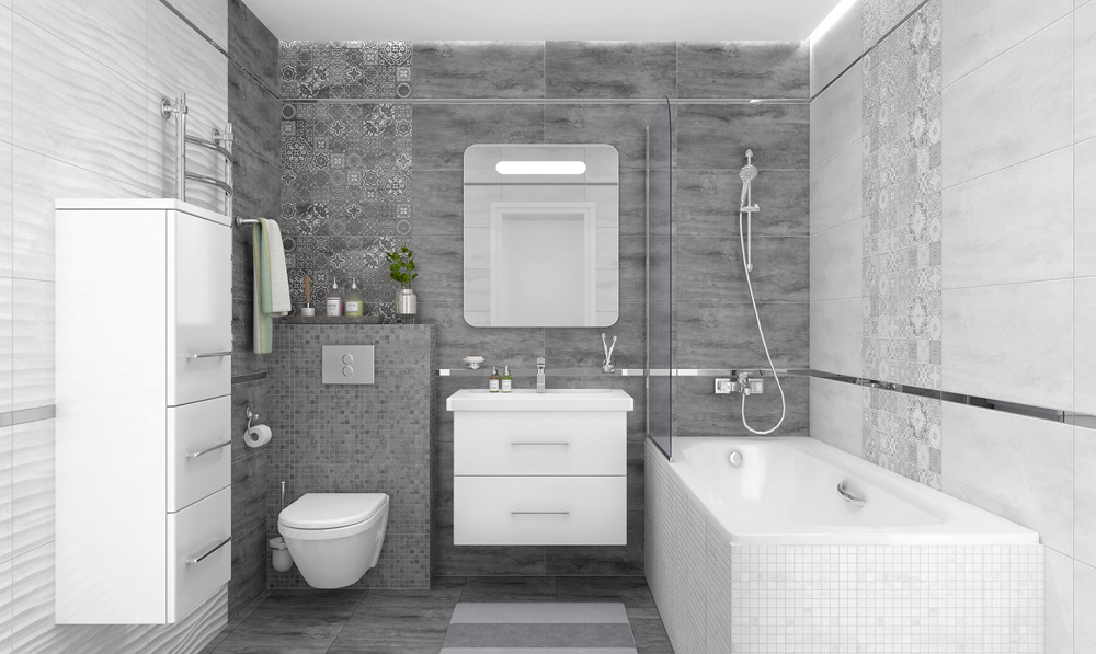 Керамическая плитка Concrete рельеф серый 30х60