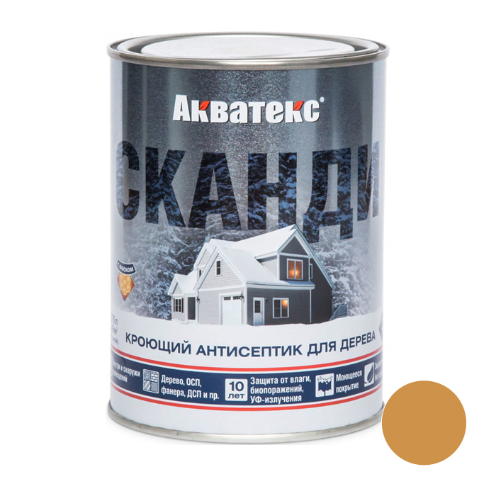 Антисептик Акватекс СКАНДИ для дерева 0,75л имбирь — фото 1