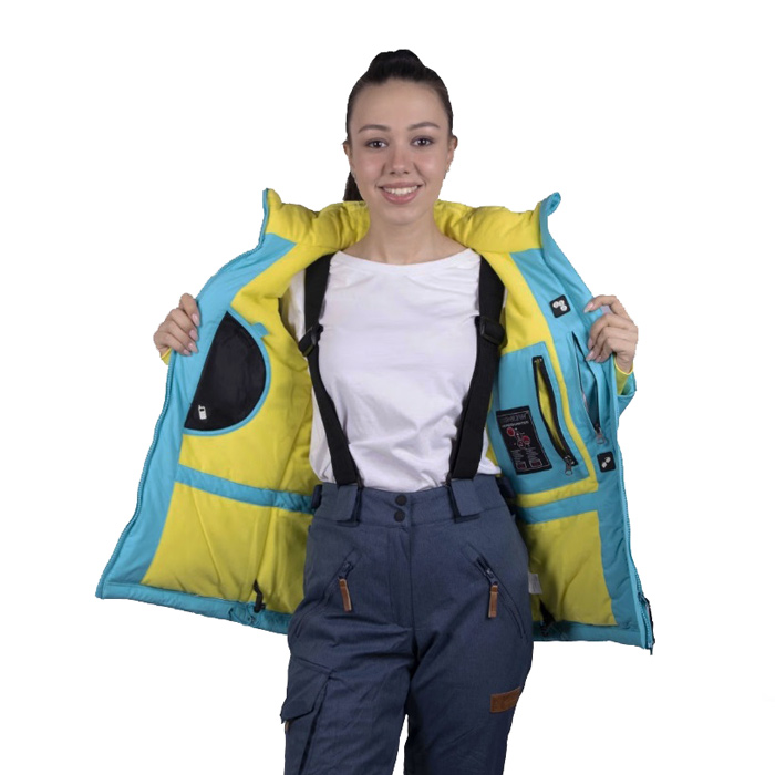 Куртка женская зимняя горнолыжная Snow Headquarter В-8126 yellow/blue — фото 2