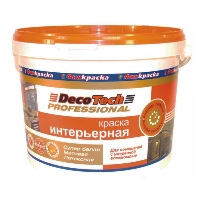 Краска латексная DecoTech интерьерная 4,32кг 3л — фото 1