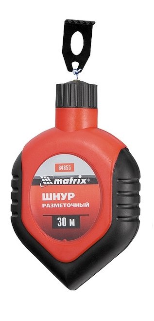 Шнур-отвес разметочный 30м (MATRIX) /красный, пластм.корп. арт. 84855/ — фото 1