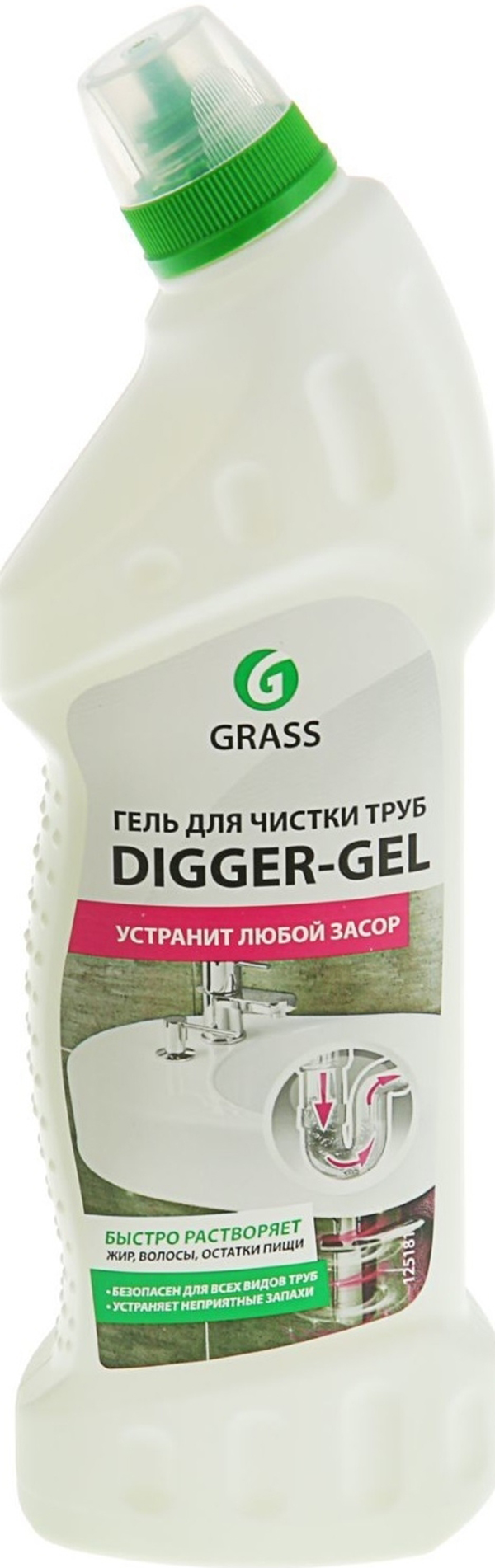 Средство щелочное для канализационных труб Digger-Gel 750мл — фото 1