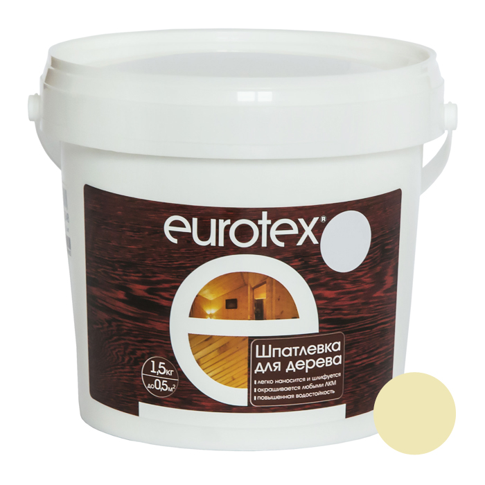 Шпатлевка EUROTEX для дерева 1,5кг сосна — фото 1