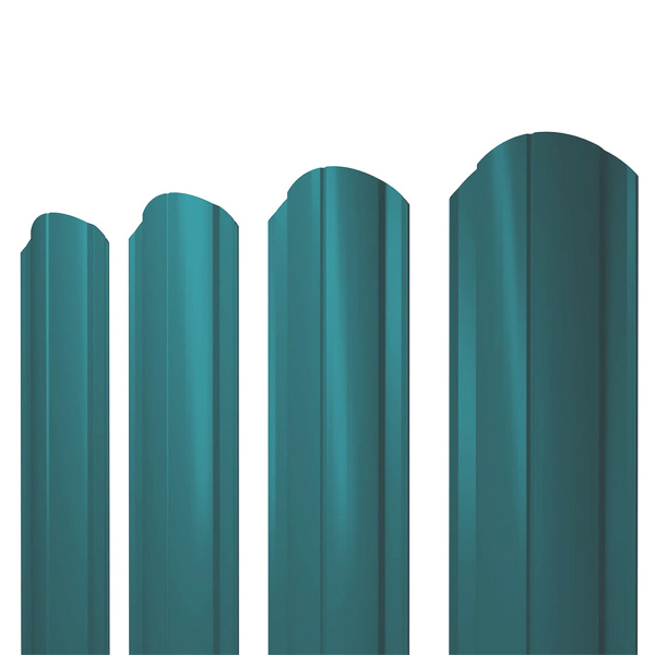 Евроштакетник Радиусный фигурный рез 100х1800 Бирюза Ral 5021