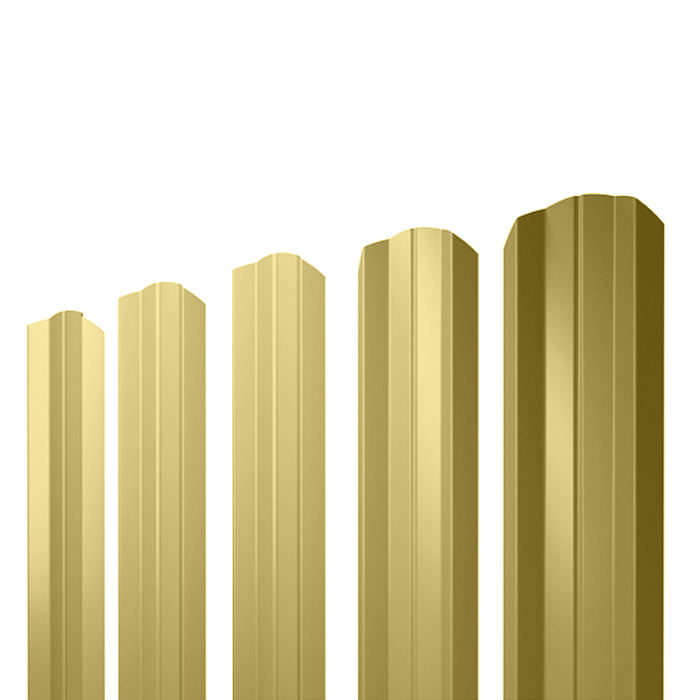 Евроштакетник Волна фигурный рез 96х1200 Желтый Ral 1018