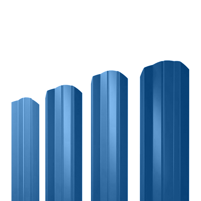 Евроштакетник Волна фигурный рез 96х1300 Синий Ral 5005