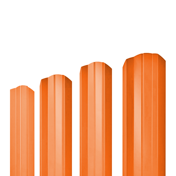 Евроштакетник Волна фигурный рез 96х1200 Оранжевый