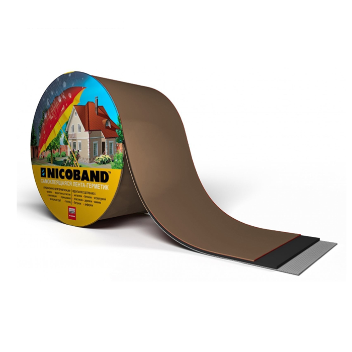 Лента самоклеящаяся Nicoband 20см/10м коричневая — фото 1