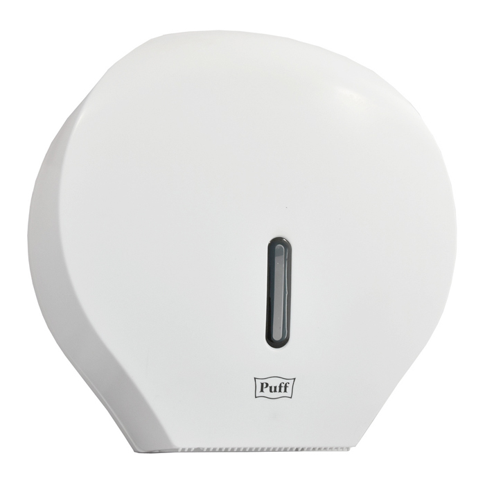 Диспенсер для туалетной бумаги PUFF-7120, белый, ABS-пластик, с ключом 29х28х13см — фото 1