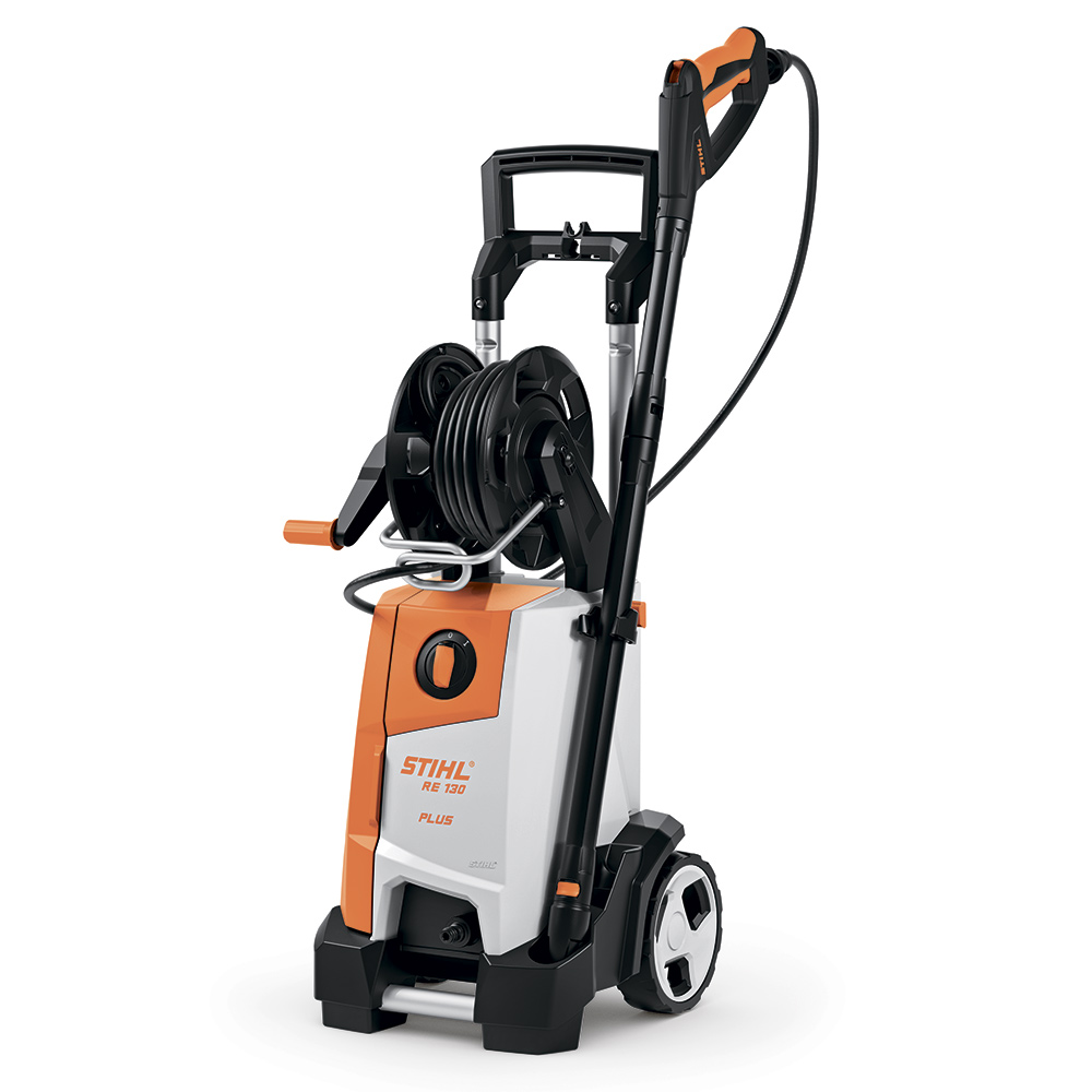 Машина моечная RE-130 PLUS (STIHL) /2,3кВт, 10-135бар, макс.150бар, 500л/час, шланг 9м; 21,2кг, барабан для шланга/ — фото 1