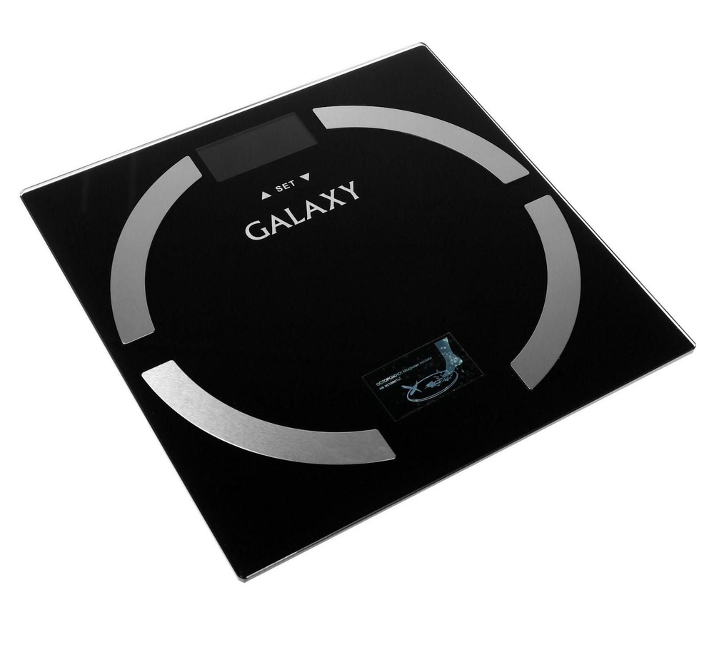 Весы напольные электронные диагностические GL 4850 (Galaxy) /до 180кг, 2хAAA, стекло, чёрные/ — фото 1