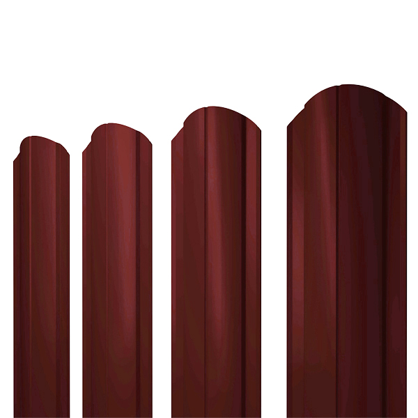 Евроштакетник Радиусный фигурный рез 100х1800 Красное вино Ral 3005