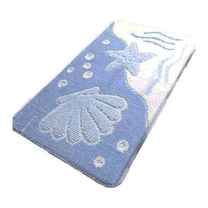 Коврик BANYOLIN CLASSIC COLOR из 1 шт. 55х90см Ракушка 11мм (голубой) — фото 1