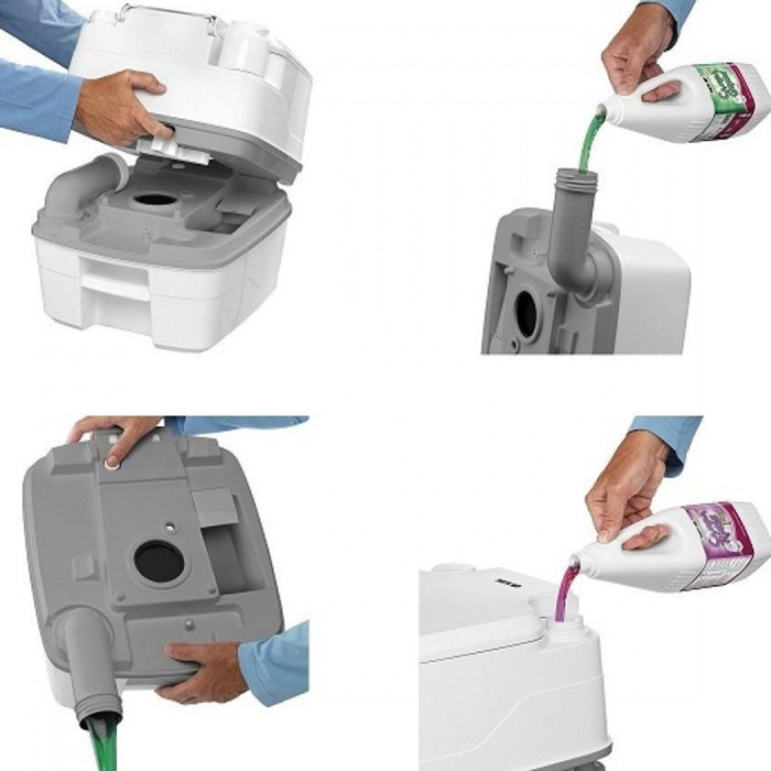 Биотуалет Porta Potti 345 нижний бак 12л верхний бак 15л с индикатором (Thetford) — фото 2