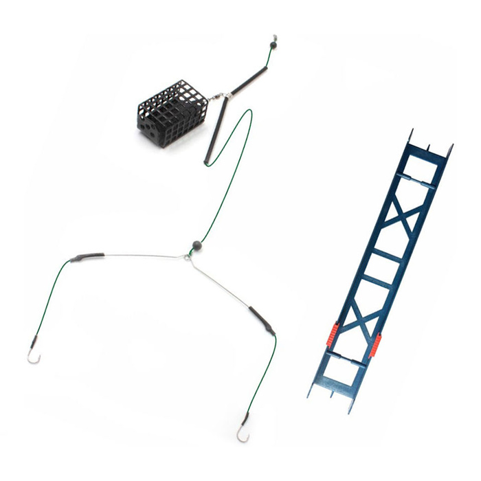 Оснастка фидерная ЯМАН Лещ №2, кормушка 60г, коромысло 16см, плет.шнур 0,15мм, кр. №8, на мотовиле