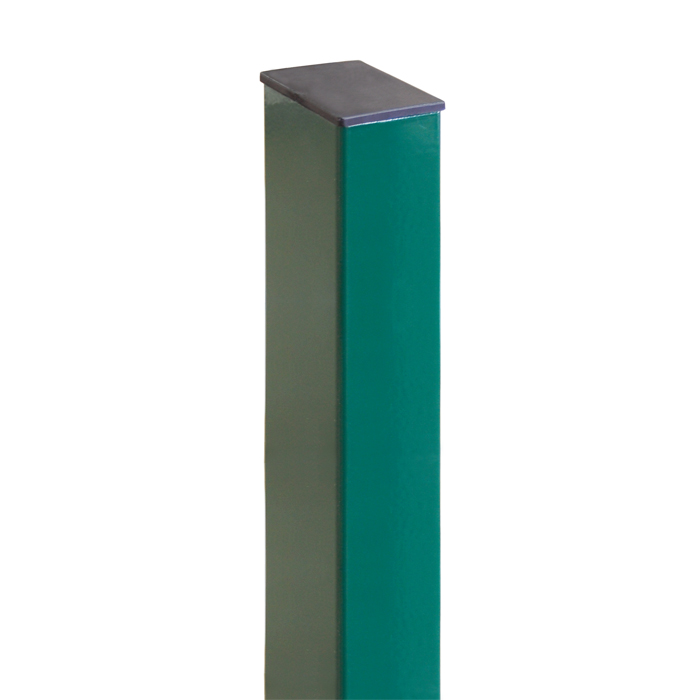Столб ПРЕГРАДА оц 60*40 L=2,5м RAL6005 с заглушкой и креплением 4К