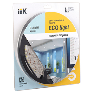 Лента свд 12В, 9,6 Вт, 120 led/m, IP65, 5м (IEK) цвет свечения холодный белый