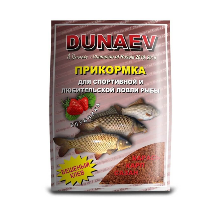 Прикормка Dunaev - CP 0,9кг Карп Клубника — фото 1