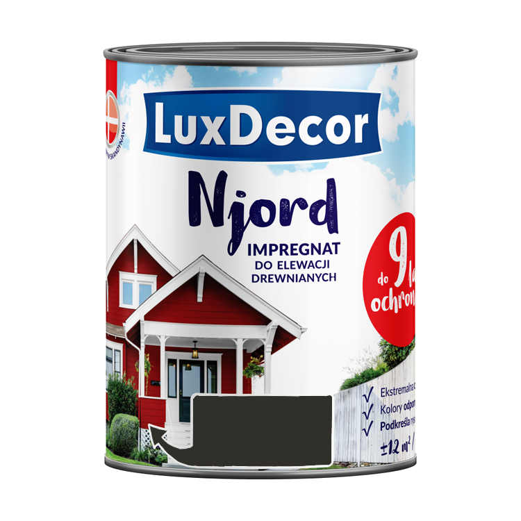 Краска антисептик LUXDECOR NJORD для древесины 0,75л Полярная ночь — фото 1